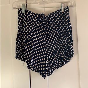Navy and Cream polka dot shorts